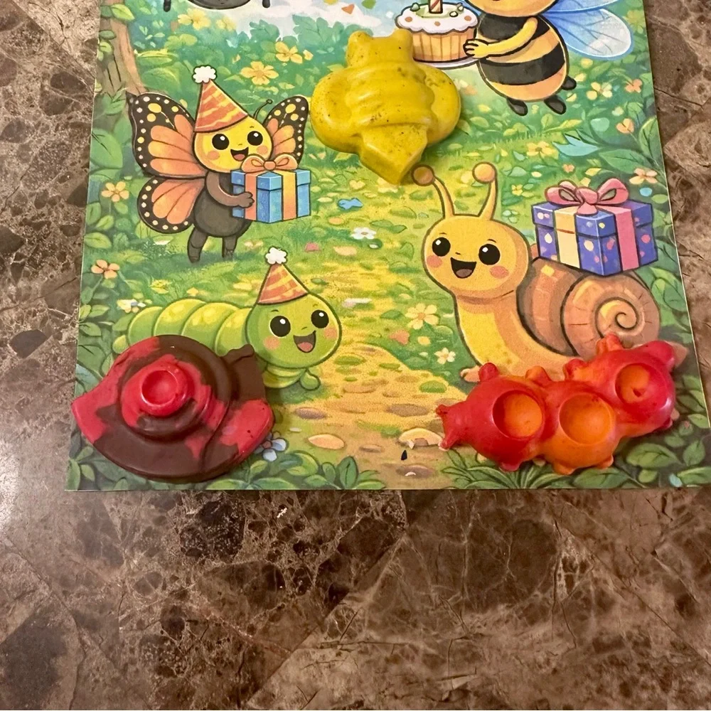 Handmade Bug Themed Crayon Birthday Card NEW